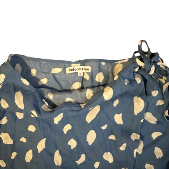 Reformation Kiara Blue Wrap Skirt Size 6 - Picture 5 of 5